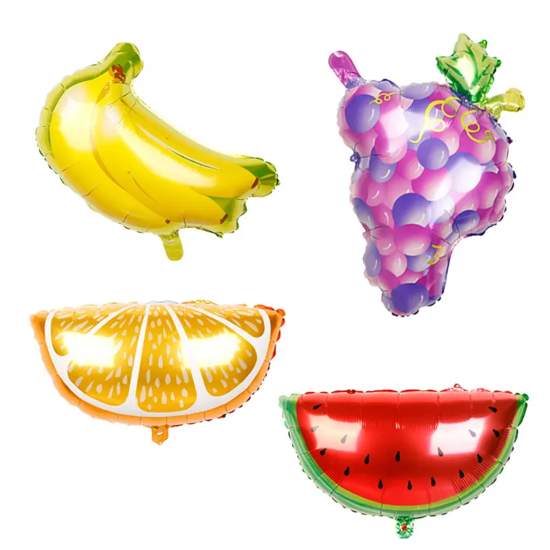 Frucht förmige Aluminium-Film ballons Bananen-Erdbeer-Ananas-hawaiian ische Themen-Party-Arrangement-Luftballons
