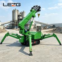 Mini-grue araignée 1T 2T compacte sur chenilles avec verrouillage de sécurité hydraulique pour sites à accès restreint