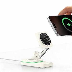 RECCI RCW-48 Chargeur sans fil magnétique pliable 3-en-1 pour smartphones, montres et écouteurs - Product Image 3