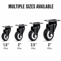 Roulettes pivotantes en PVC à double roulement anti-corrosion, 2 pouces, 40 kg, pour chariots et mobilier industriel (vente en gros)
