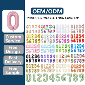 Balon Foil Angka 40 Inch Berbagai Warna, Katup Segel Otomatis, Balon Mylar Mengapung, Balon Aluminium untuk Dekorasi Pesta Ulang Tahun - Product Image 1