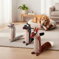 GiGwi Jouet pour chien Premium en peluche sonore, bâton couineur, résistant aux morsures, pour le nettoyage des dents, outil d'auto-entretenissement et anti-ennui