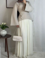 Ensemble haut et jupe amples à manches larges YSU024, vêtements islamiques Abaya Dubaï, deux pièces, coupe ample, confortable