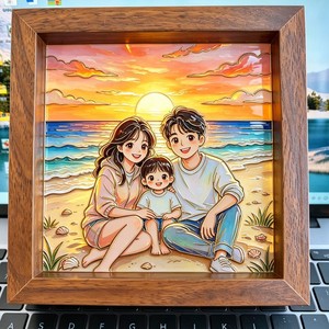 Album photo 3D gaufré fait main, personnalisé avec portraits, base en bois encadrée, art mural décoratif pour dropshipping - Product Image 4