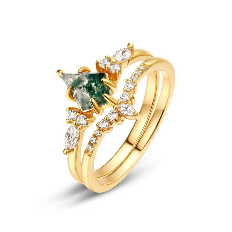 Design personalizzato S925 anello d'argento di cristallo naturale acquamarina di lusso anello nuziale gioiello di pietra preziosa