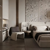 Luxuriöses Italienisches Echtleder-Polsterbett mit Breitem Kopfteil, Umweltfreundlich und Langlebig, in King- und Queen-Size für Villa-Hauptschlafzimmer