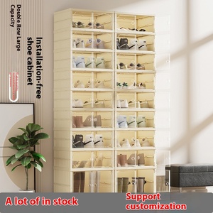 נעל מתקפלת נעל מתקפלת מדף שקוף קליטת dustproof אחסון משולבת מערכת ללא התקנה - Product Image 5