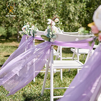 Décoration de dossier de chaise, rubans multicolores en fibre de polyester, décoration romantique pour chaise de mariage en plein air sur pelouse