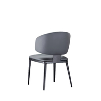 Chaises de salle à manger à dossier souple au design moderne avec tabourets à pieds métalliques, adaptées aux salons familiaux, aux hôtels, aux restaurants, aux négociations