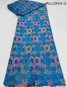 Màu Xanh Màu Thêu Dây Ren Vải Phi Guipure Ren Nigeria Ren Vải 2024 Cho Phụ Nữ Ăn Mặc - Product Image 1