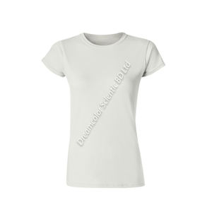 สไตล์ล่าสุด O คอผ้าฝ้าย 100% แขนสั้นจํานวนมากผู้ผลิตมืออาชีพออกแบบโลโก้ที่กําหนดเองเสื้อยืดสําหรับสตรี - Product Image 1