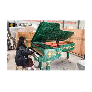 Italie Style Royal <span class=keywords><strong>De</strong></span> Luxe Pierres Précieuses Meubles En Laiton Malachite Incrustation <span class=keywords><strong>Piano</strong></span> À Vendre - Product Image 5