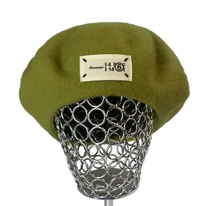 Chapéu de boina personalizado casual para mulheres, chapéu de caxemira com logotipo personalizado por atacado, design original octogonal, dobrável e liso