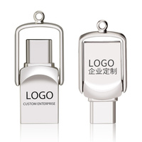 Memorias USB 3.0 Mini Metálicas Baratas al por Mayor de 8gb 16gb 32gb 64gb 128gb Tipo C con Impresión de Logotipo Personalizado
