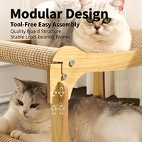 Nouveauté 2026 : Lit-griffoir moderne pour chat, double couche en corde de sisal, hamac en bois pour chat