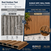 Panneau mural intérieur en WPC couleur unie, revêtement cannelé en composite bois-plastique pour la décoration de villas modernes et de façades de chambres