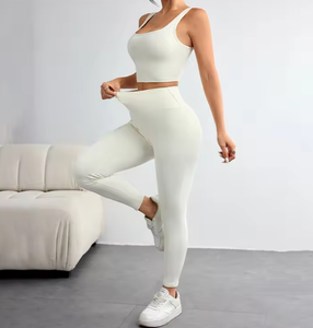 Viviblook Z1229ST02 Ensemble de survêtement pour femmes, tenue de sport, legging de gym, sweat à capuche à manches longues en fourrure, soutien-gorge, ensemble de yoga fitness 3 pièces - Product Image 2