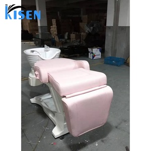 Kisen High <b>End</b> 3 Motor Electric Adjustable Lift Salon Barber Shampoo Chair Shampoo Bowl Sink Hair Wash <b>Bed</b> with Massage for Sale - Product Image 4