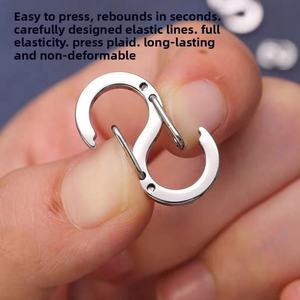 Zoryn Cierre de titanio en forma de S, mini cierre de resorte de doble cabezal, titanio puro, galvanizado al vacío, accesorios de joyería - Product Image 4