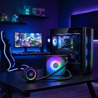 Pendingin Cair OEM 120 240 360mm 160W 250W Kipas Rgb Argb Radiator Game Gaming PC Komputer AMD INTEL Universal Pompa Air Berlampu