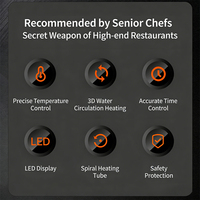Cuisinière à basse température et circulateur à immersion sous vide 850W 1000W personnalisés en usine avec écran tactile numérique