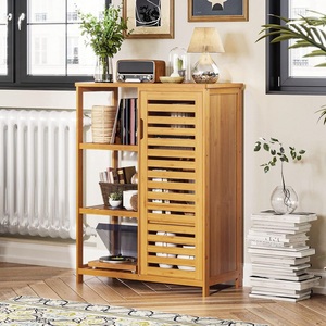 Gabinete <span class=keywords><strong>de</strong></span> piso independiente <span class=keywords><strong>de</strong></span> bambú <span class=keywords><strong>para</strong></span> cocina, sala <span class=keywords><strong>de</strong></span> estar y <span class=keywords><strong>baño</strong></span> con puertas, 3 estantes laterales <span class=keywords><strong>para</strong></span> almacenamiento <span class=keywords><strong>de</strong></span> bebidas y especias - Product Image 4