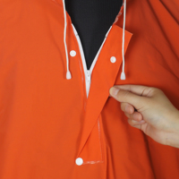Imperméable à capuche classique en PVC orange haute visibilité réfléchissant avec fermeture éclair pour la sécurité au travail en extérieur