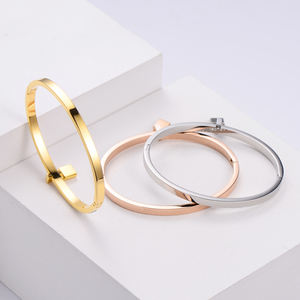 Pulsera de Acero Inoxidable con Dijes de Cristal y Circonita Cúbica, Diseño de Candado de Amor y <span class=keywords><strong>Amistad</strong></span>, para Mujer, Regalo - Product Image 5