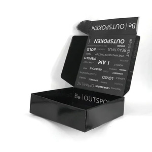 Cajas de Regalo Plegables de Cartón Corrugado Reciclable con Logotipo Personalizado, Aptas para Grabado, Embalaje de Envío de Fábrica <span class=keywords><strong>OEM</strong></span>, Cajas de Correo Negras - Product Image 4