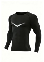 Maillot de compression à manches longues pour homme – Couche de base de football et de soccer à séchage rapide – Haut de sport moulant