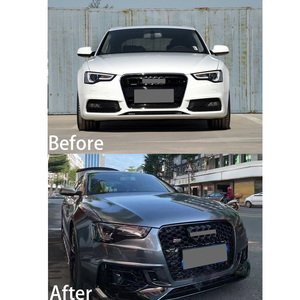 กันชนหลังสไตล์ตาข่ายทั้งหมดสีดำมันวาวสำหรับรถ <span class=keywords><strong>Audi</strong></span> A5 2012-2016 <span class=keywords><strong>RS5</strong></span> <span class=keywords><strong>2021</strong></span> + วัสดุ PP-อัพเกรดรถใหม่ - Product Image 5
