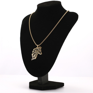 Collar con Colgante <span class=keywords><strong>de</strong></span> Cabeza <span class=keywords><strong>de</strong></span> Lobo para Hombre Myshape, Amuleto <span class=keywords><strong>de</strong></span> Acero Inoxidable Dorado, Collares <span class=keywords><strong>de</strong></span> Cadena con Estilo Punk, Regalo para Amigo - Product Image 3