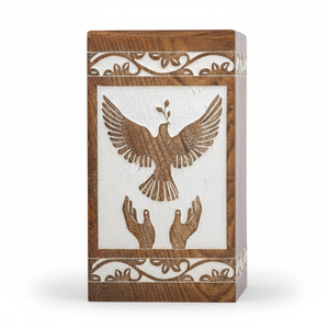 Urna de cremación de madera moderna personalizada al por mayor, urnas decorativas grabadas para adultos, hombres y mujeres, urnas funerarias para cenizas humanas - Product Image 1