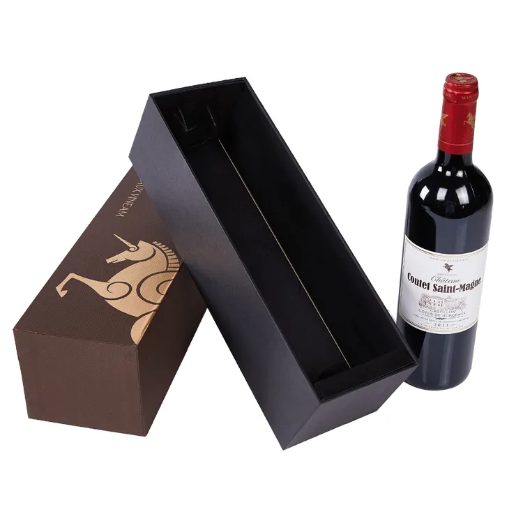 Cadeau portable de luxe personnalisé Coffrets cadeaux champagne alcool whisky Emballage de vodka Bouteille de whisky de liqueur Boîte d'emballage en verre pour vin rouge