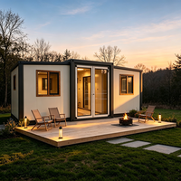 Maison conteneur préfabriquée extensible à double aile, maison modulaire pliable 20ft 40ft, structure en acier, garantie 5 ans, design contemporain