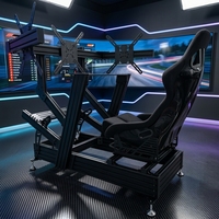 Simulador de Carreras de Realidad Virtual Ergonómico con Perfil de Aluminio 40160, Paquete de Cabina de Simulación con Soporte para Tres Monitores para Uso Doméstico