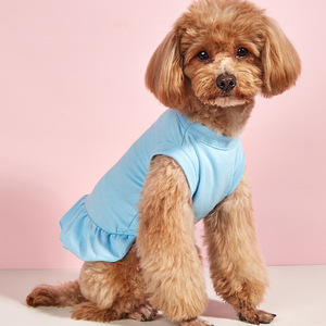 Vestido sin Mangas para Perro o Gato, Color Rosa Sólido, Falda con Volantes, Ropa de Verano para Mascotas, Talla SML - Product Image 4