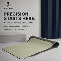 Tapete de Yoga Yugaland Vinyasa Pro de PU Lijado, 183*68cm, Base de Goma para Yoga Caliente