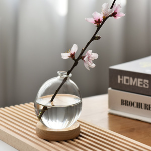 Creative Bubble Vase Hydroponic Glass Vase Transparent Pink Flower Arranger <strong>Dining</strong> <strong>Table</strong> Decoration Aromatherapy Bottle <strong>Ornament</strong> - Product Image 2