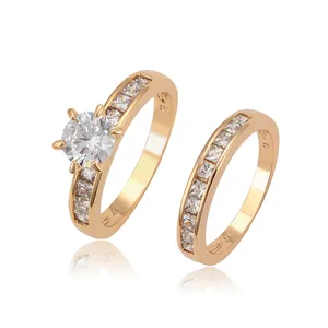 Proposal Xu Ping Perhiasan Indah Pengajuan Senior Rasa Berlian Pertunangan 18K Emas Wanita Perlindungan Lingkungan Cincin Tembaga