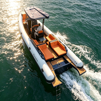 Bateau semi-rigide SP990 9,9 m en Hypalon avec coque en V profond en aluminium de qualité marine, cabine fermée et toilettes, idéal pour les croisières familiales en haute mer