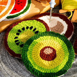Kit de broderie punch DIY motif floral ; Sous-verre brodé fait main durable ; Kit d'artisanat punch pour enfants débutants - Product Image 3