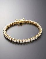 Z H Farbiges CZ Tennis-Armband Vergoldetes Messing Diamant Klassisches Geometrisches Unisex Modeschmuck Elegantes Statement-Design Großhandel