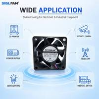 Ventilador Axial Sigilfan 60x60x25mm 6025 VFD Inverter de Alta Presión Estática, Doble Rodamiento de Bolas, Alta Velocidad, 6025 12V, Sin Escobillas, para Refrigeración