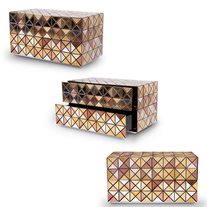 High Quality Luxury Bedroom Set Furniture Modern Italian Luxury Nightstand King <b>Size</b> <b>Bed</b> With Bedside Table FV-504-LGHI-ARIANNA - Product Image 3