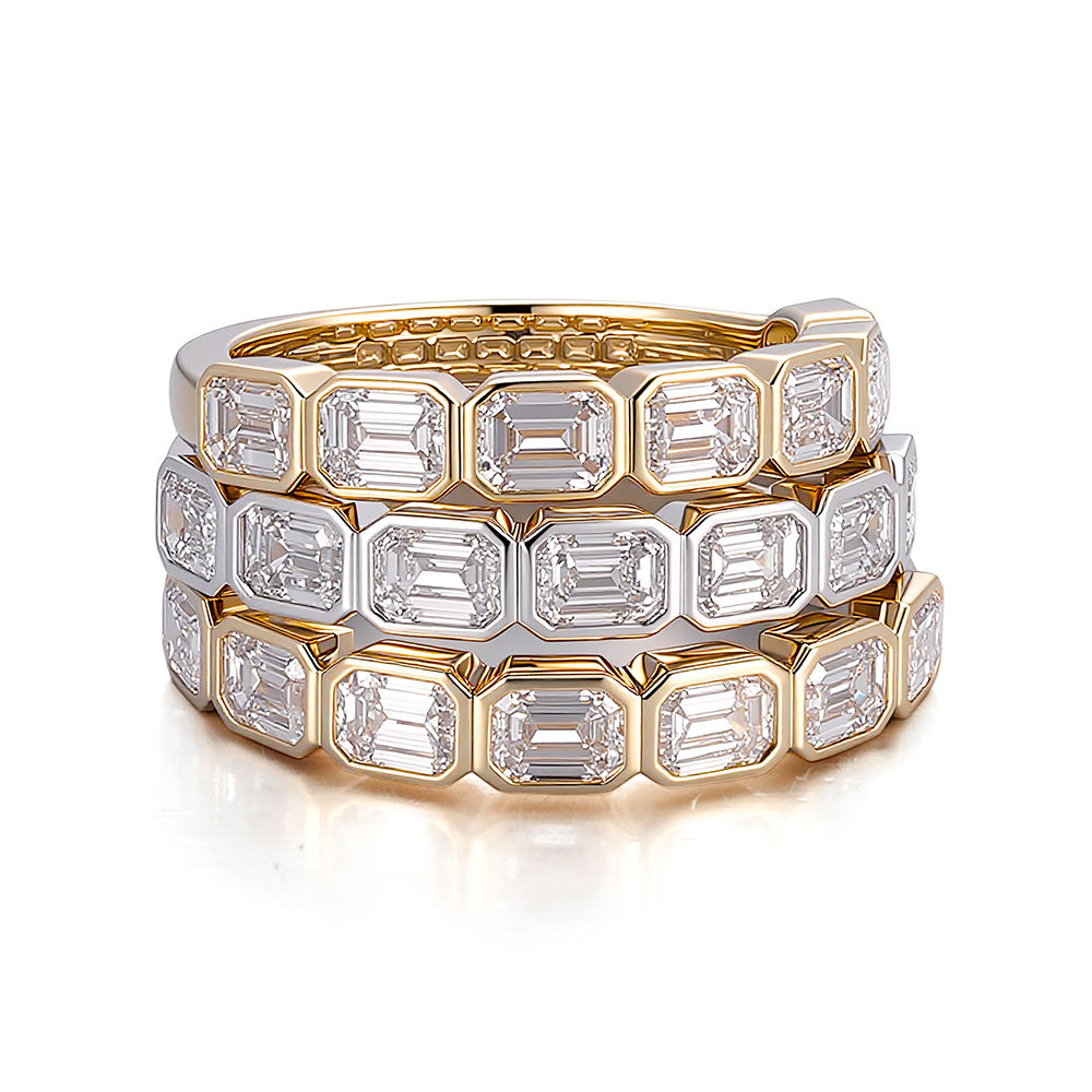 Bague en or massif 18 carats avec diamant de laboratoire