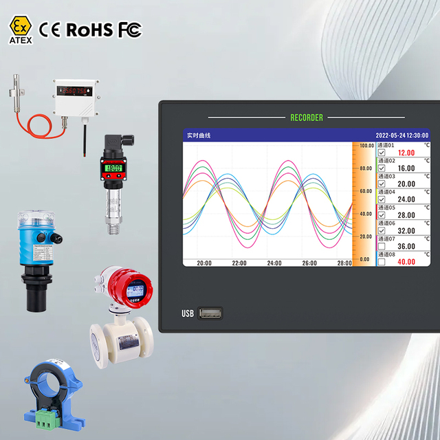 Paperless Recorder Smart Logger Food Temperature Data Logger Temperature Data Logger 8 Channel Electrical Power Data Logger