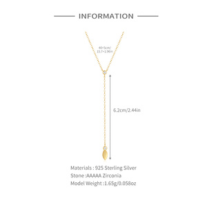 Collana di gioielli di moda collana di diamanti in <span class=keywords><strong>argento</strong></span> sterling 925 collana di diamanti dal cortile a catena <span class=keywords><strong>lunga</strong></span> placcato in oro 18k collana da donna - Product Image 6