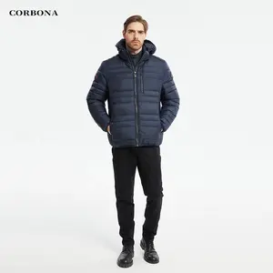 2024 CORBONA Winter Men Coat Thick Jacket Freeze Warm Fur Detachable Hat Dad Gift Outdoor Cool Fashion Daily Casual Black Parka