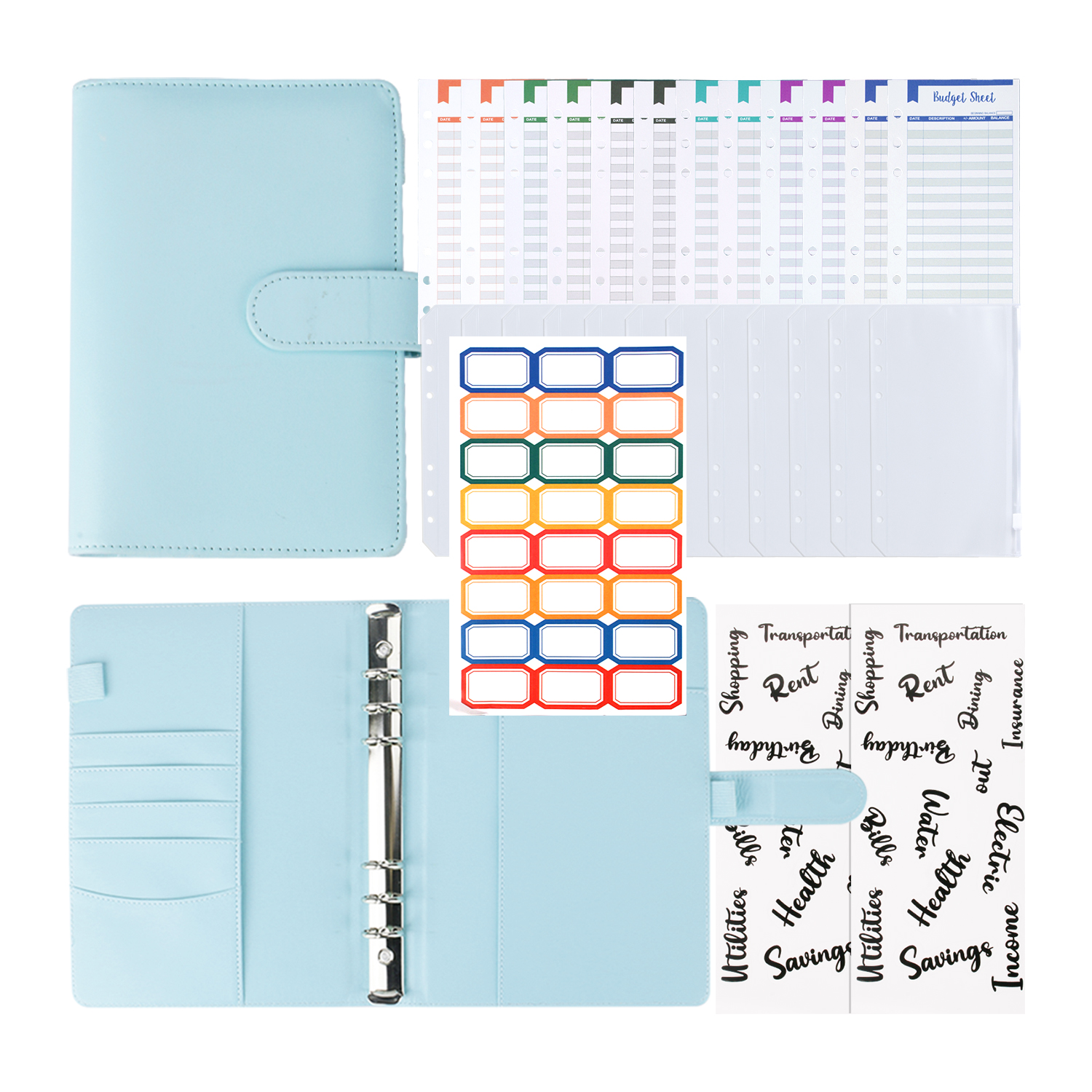 Carnet Classeur бюджетная папка дизайнерская A5 A6 Кожаная Обложка с застежкой-молнией конверты для наличных денег